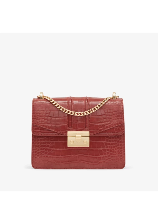 Charles Keith Chain Flap Shoulder Bag Clay